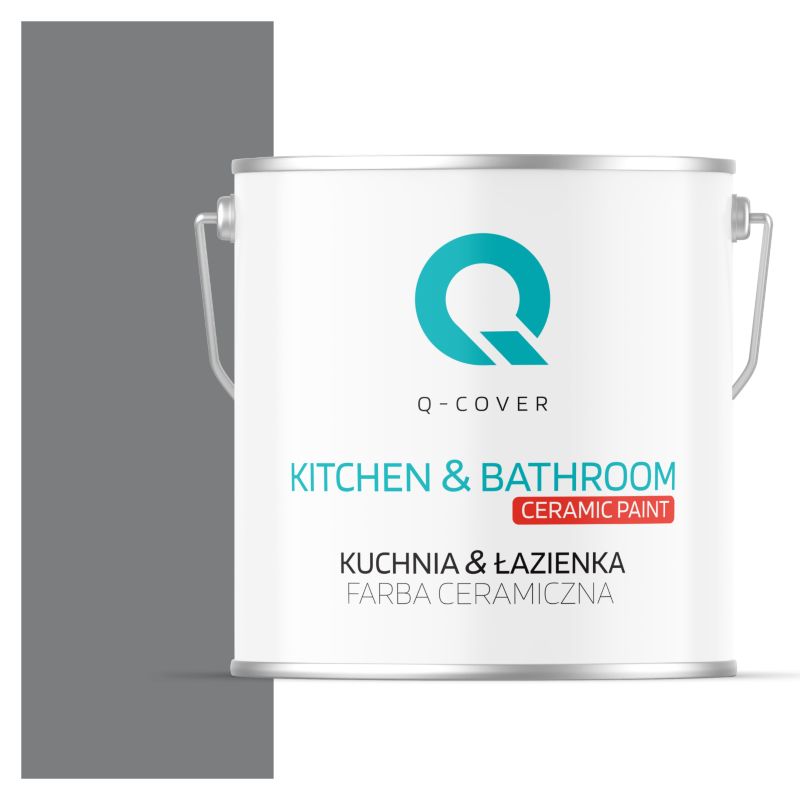 Farba Ceramiczna Kuchnia & Łazienka Q-Cover Szary ciemny H1020 Głęboki Mat 5L