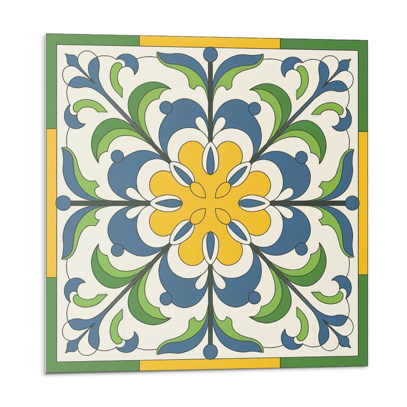 Kafelki samoprzylepne Wallfluent 50x50 cm Wzór florystyczny z liśćmi 4 szt.