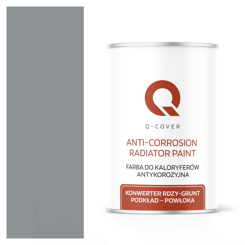 Farba do Kaloryferów Antykorozyjna Q-Cover Szary RAL7045 Satyna 1L