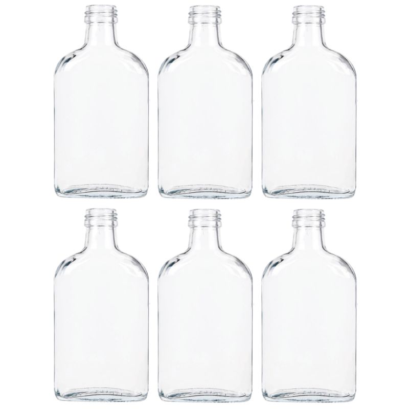 Butelki szklane MODO24 200 ml piersiówka do kieszeni fi 28 bez nakrętek 6 szt.