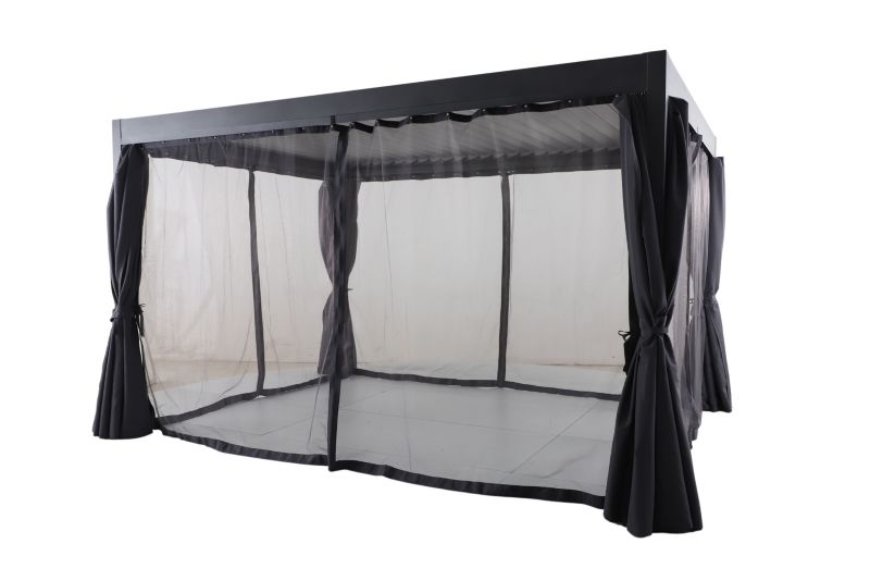 Zasłony z moskitierą do pawilonu Evisa 3 x 4 m