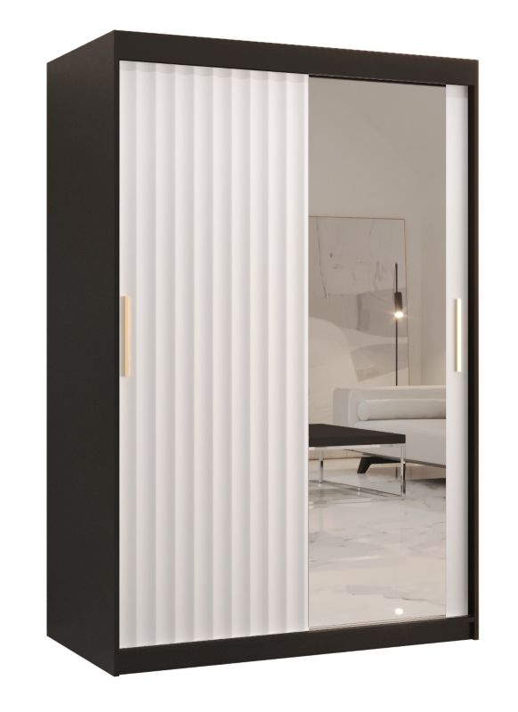 Szafa przesuwna Abiks RIFLO WAVE 2 120 czarny mat+ biały mat 1 szt.