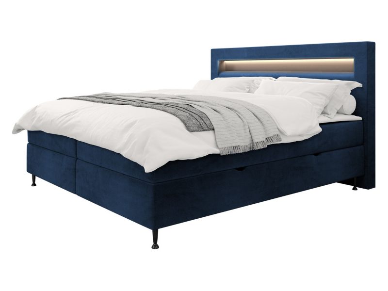 Łóżko kontynentalne MIRJAN 24 Ovo 140x200 granatowy 1 szt.