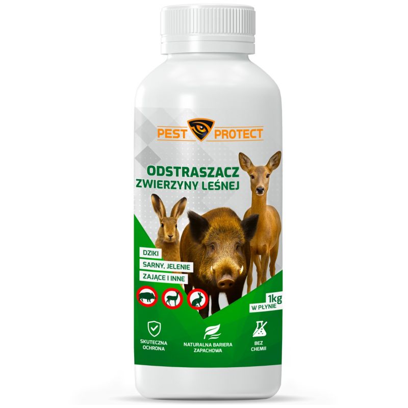 Odstraszacz zwierzyny leśnej PEST PROTECT Płyn 1kg dzików na dziki sarny jelenie zające 1 szt.