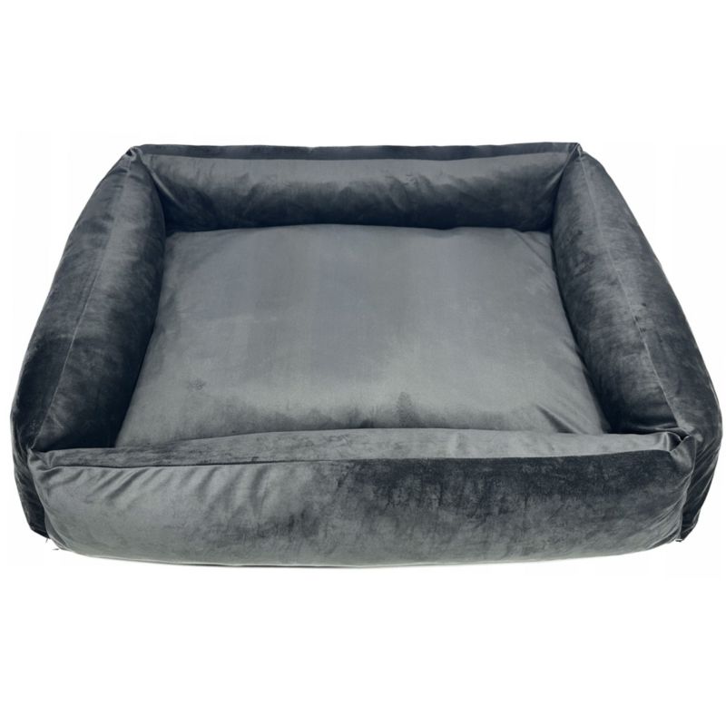 Legowisko EDANTI Dla Psa Kanapa Posłanie Welurowe 70X60 Cm Szare 1 szt.