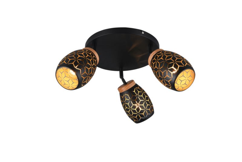 Lampa sufitowa wisząca RL Bidar czarno-złota wym: 27 x 58 x 58 cm 3xE14 x 1 szt.