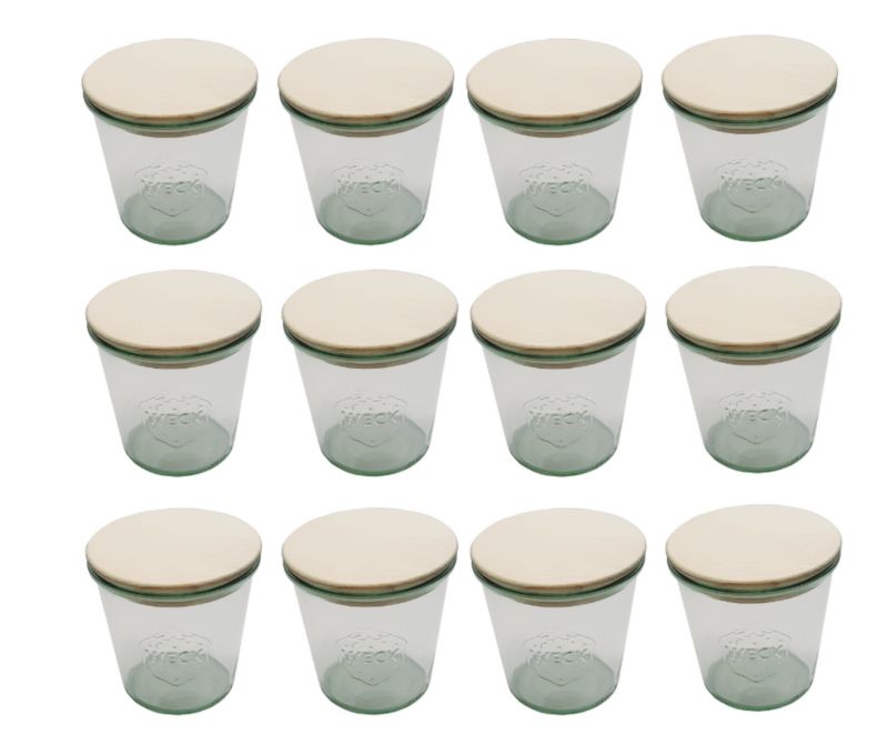 Słoiki MODO24 Weck 580 ml fi 100 mold drewniane wieka 12 kpl.