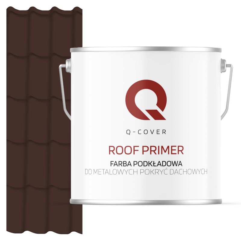 Farba Podkładowa do Metalowych Pokryć Dachowych Q-Cover Czekoladowy brąz RAL8017 5L