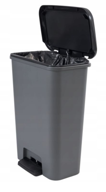 Kosz na śmieci z pedałem Curver Compatta ciemnoszary 50L