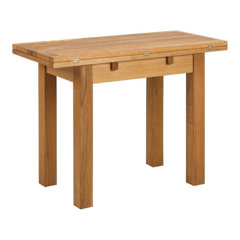 Stół rozkładany Kenley ACTONA stół do jadalni i salonu fornir dębowy naturalny styl skandynawski 100x90 cm 1 szt.