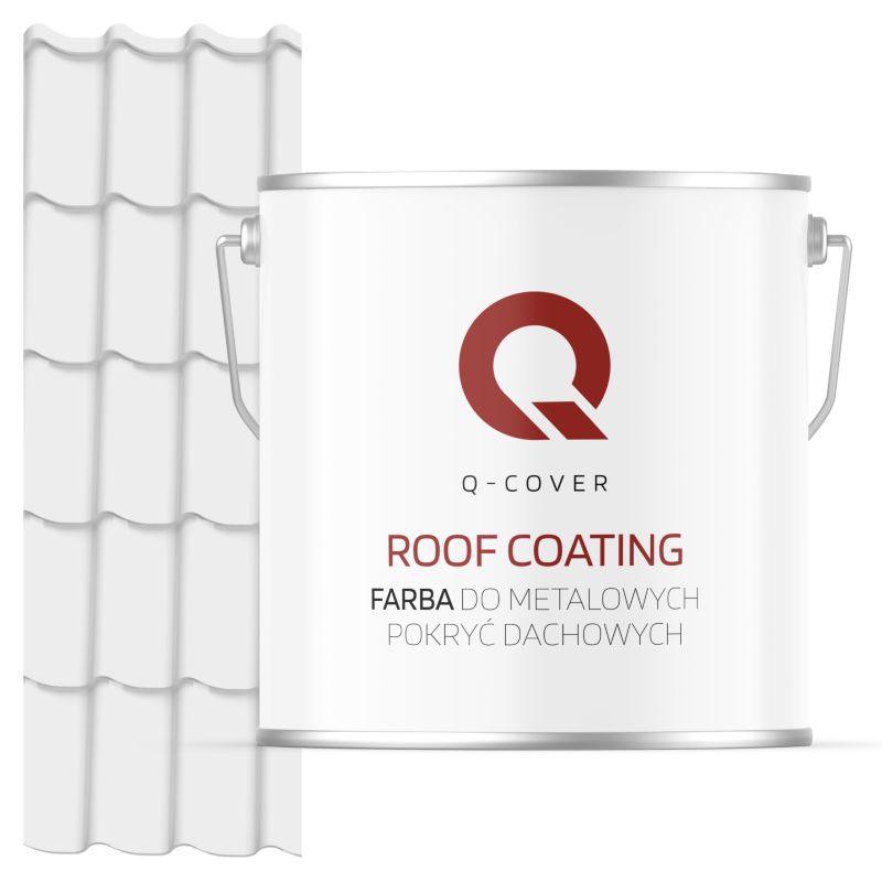 Farba do Metalowych Pokryć Dachowych Q-Cover Biały drogowy RAL9016 Wysoki Połysk 5L