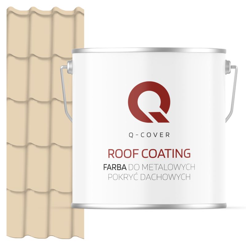 Farba do Metalowych Pokryć Dachowych Q-Cover Kremowo beżowy RAL1015 Mat 5L