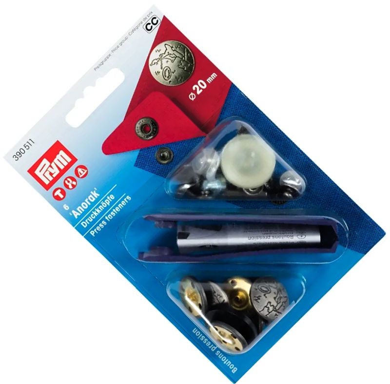 napy do kurtek, bluz stare srebro fi 20mm 6szt PRYM 390511 .