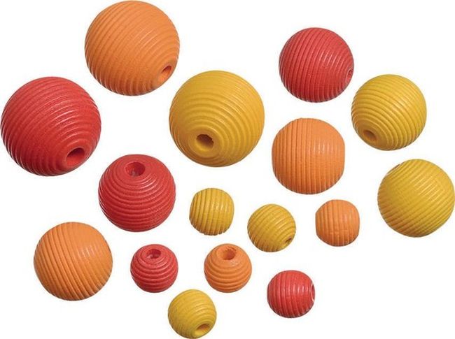 korale drewniane 20 szt mix KNORR 216023111 żółto-czerwone .