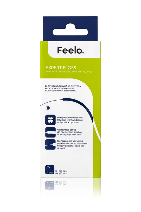 FEELO ACCESORIES Nić ortodontyczna Expert Floss, 50 odcinków