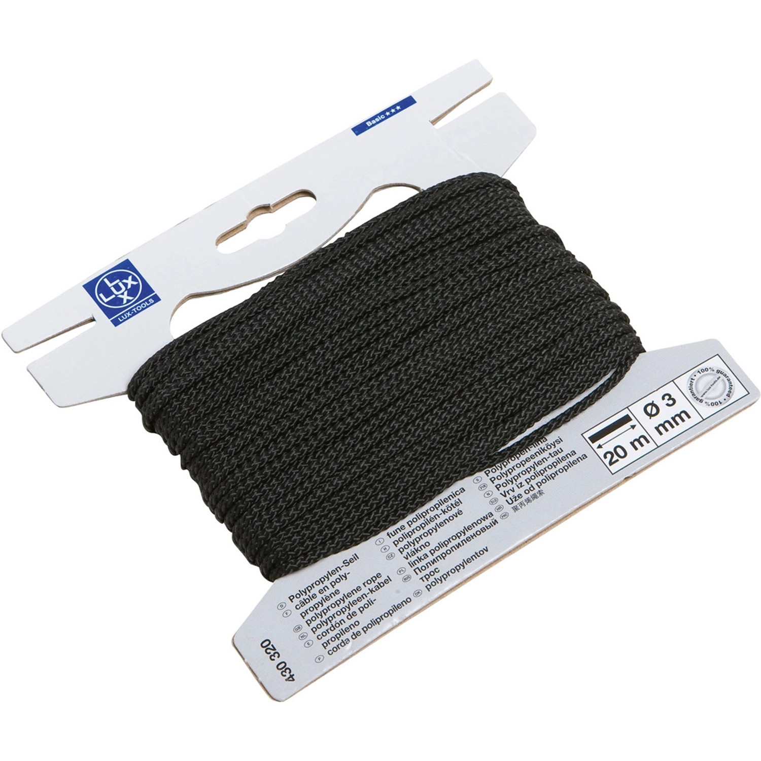 LUX-TOOLS Lina PP śr. 3 mm czarna długość 20 m