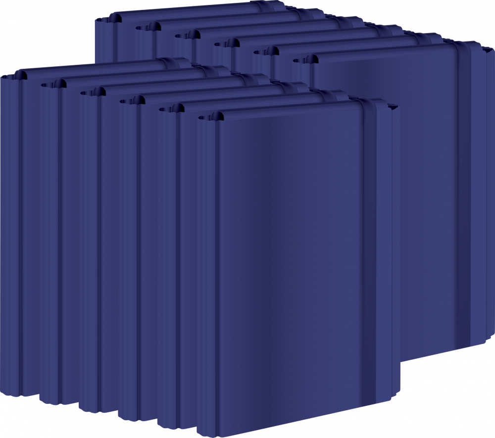 12x Teczka z gumką Interdruk, A4+, ciemnoniebieski