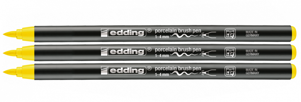 3x Pisak do powierzchni ceramicznych edding 4200, 1-4mm, 1 sztuka, żółty