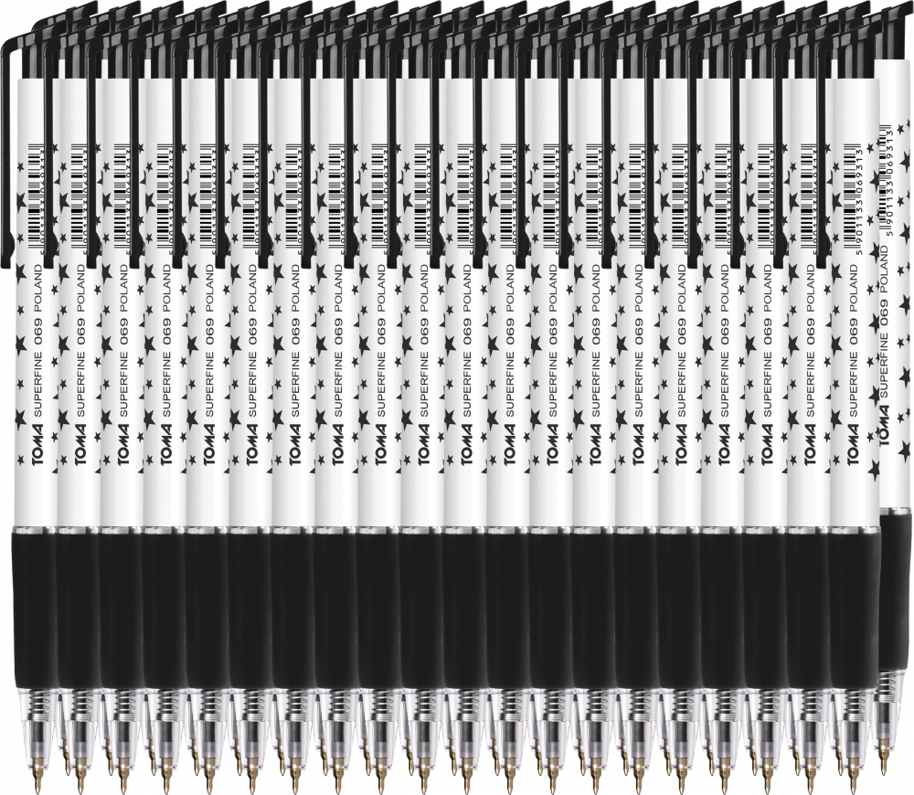 40x Długopis automatyczny Toma, Superfine 069, 0.5mm, czarny