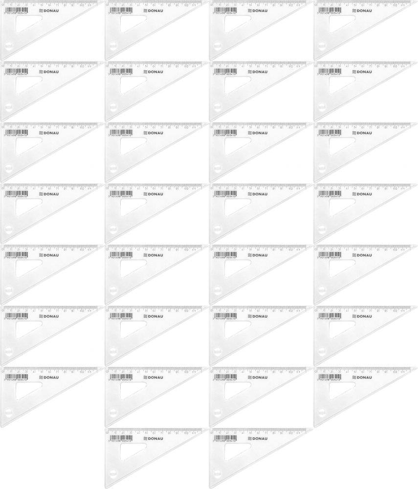 50x Ekierka Donau, 12cm, 60 stopni, przezroczysty