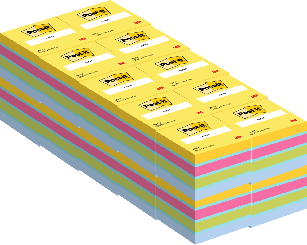 20x Karteczki samoprzylepne Post-it, 51x51 mm, 400 karteczek, mix kolorów