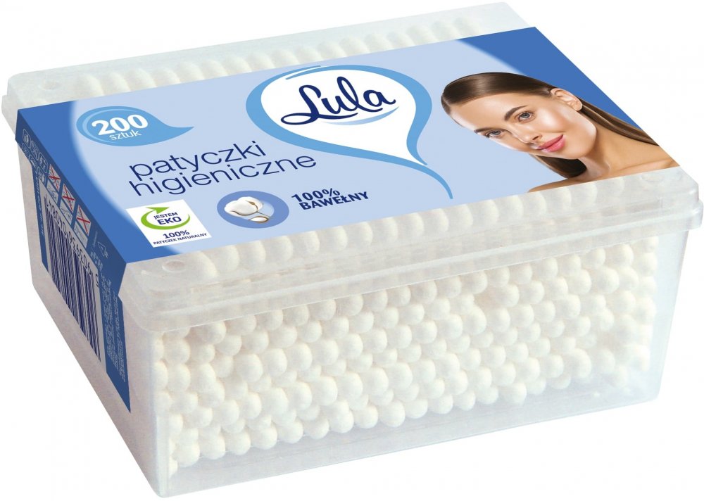 Patyczki do uszu Lula, 100% bawełny, 200 sztuk