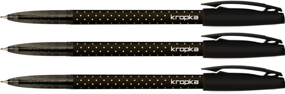 3x długopis Rystor, Kropka, 0.5mm, czarny