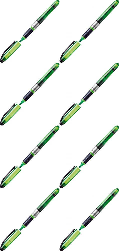 8x Zakreślacz Stabilo Navigator 545/33, z płynnym tuszem, ścięta, zielony