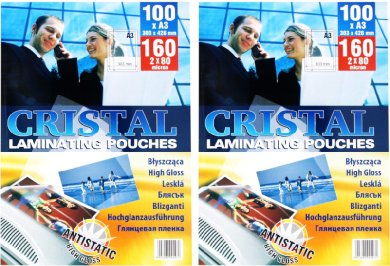 2x Folia do laminowania Argo, 303x426mm, A3, 2x80 μm, antystatyczna, 100 sztuk