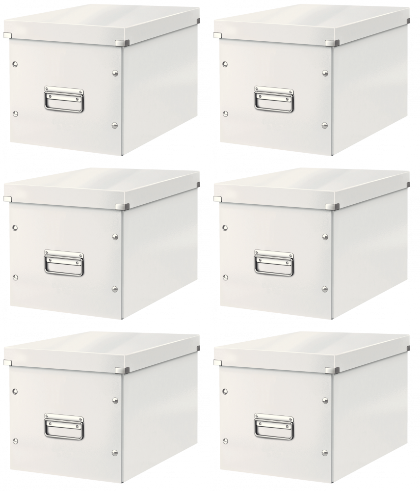 6x Pudło uniwersalne Leitz Click&Store, rozmiar L (320x310x360mm), biały