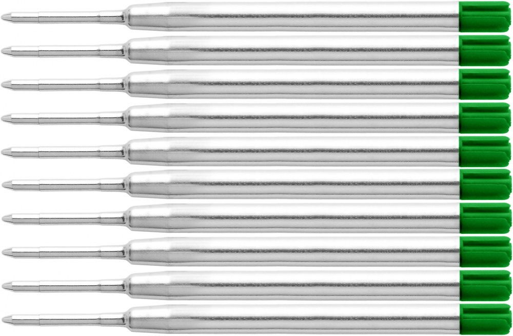 10x Wkład wielkopojemny do długopisu Kamet, 1.0mm, zielony