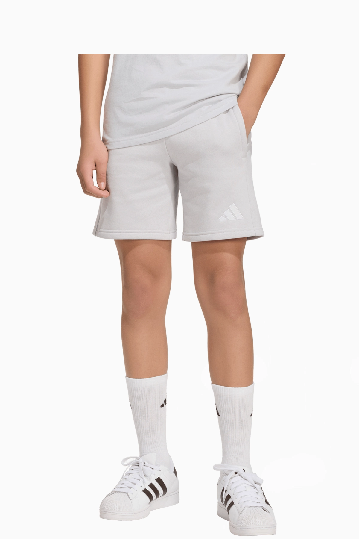 Spodenki adidas Entrada 26 Sweat Junior - Szary