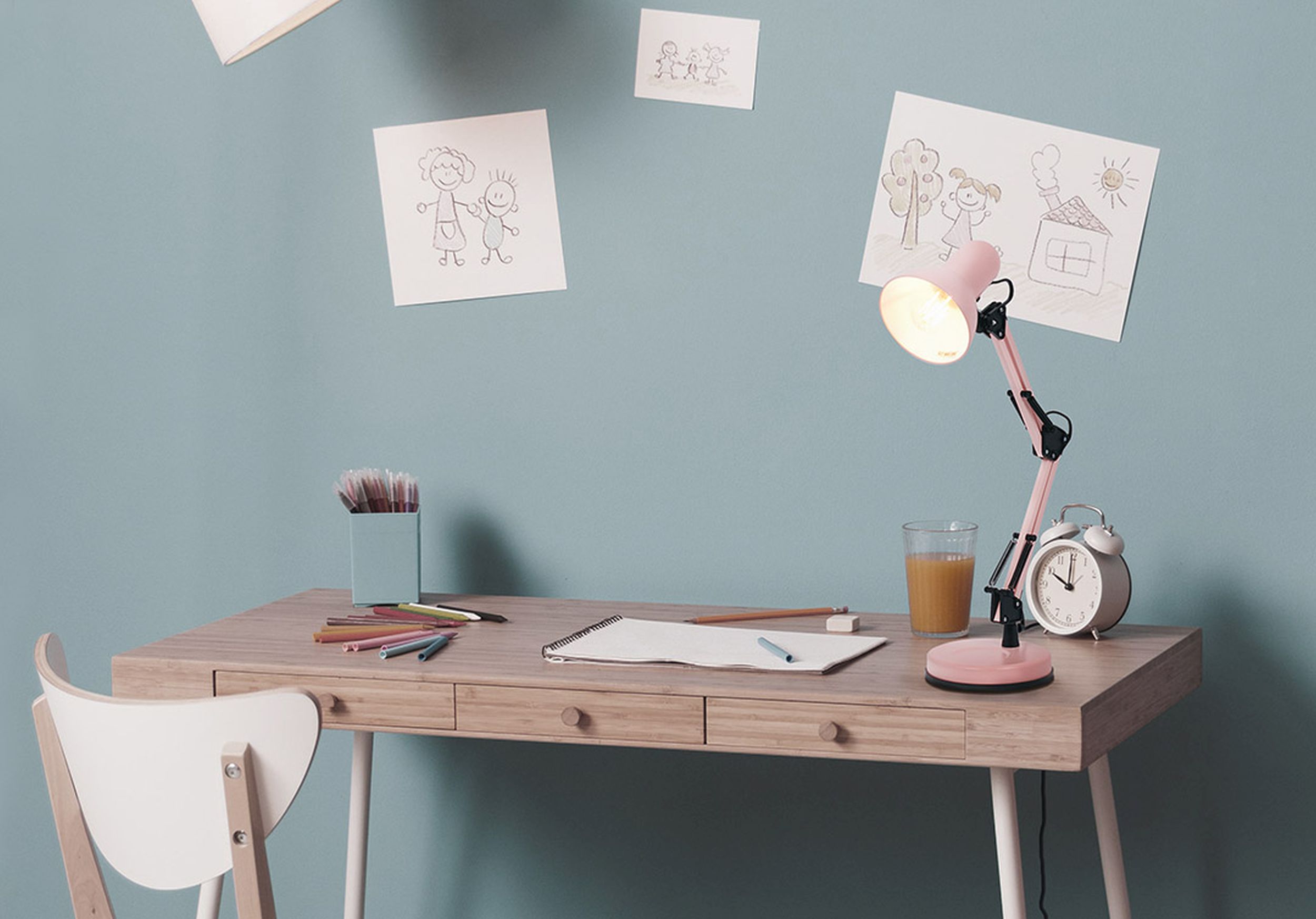 Kaja Cosmo lampa biurkowa 1x60W różowy mat K-MT-COSMORÓŻOWY