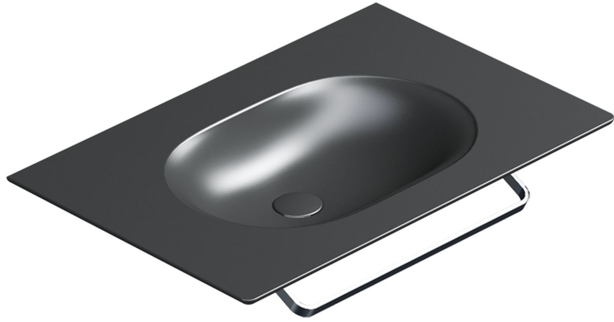 Catalano Horizon umywalka 75x50 cm prostokątna ścienna-meblowa czarna 0520760022