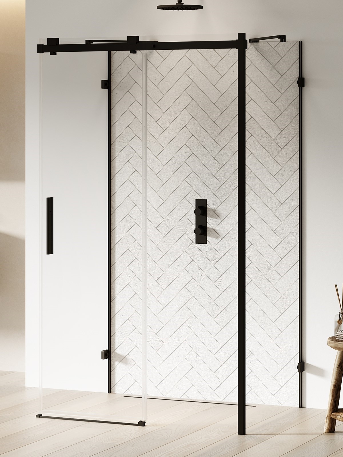 New Trendy Softi X Black kabina prysznicowa 130x100 cm prostokątna prawa czarny mat/szkło przezroczyste EXK-5448