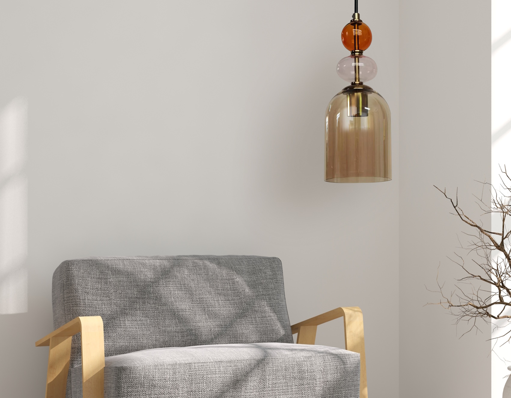 Light Prestige Tropea lampa wisząca 1x15 W bursztynowa LP-2004/1PMAM