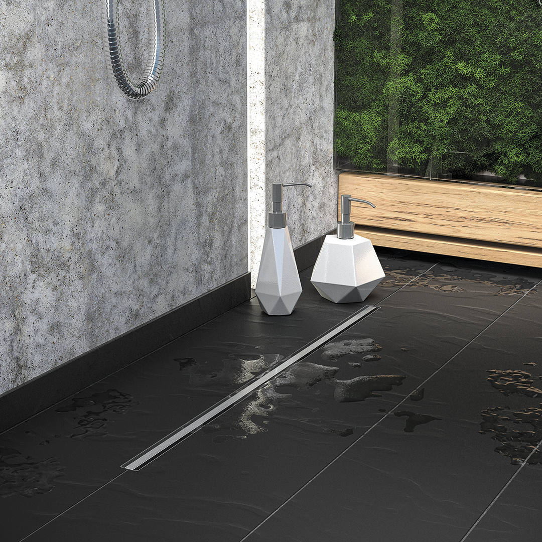 Laveo Slim odpływ prysznicowy 80 cm ruszt wąski stal COS280D