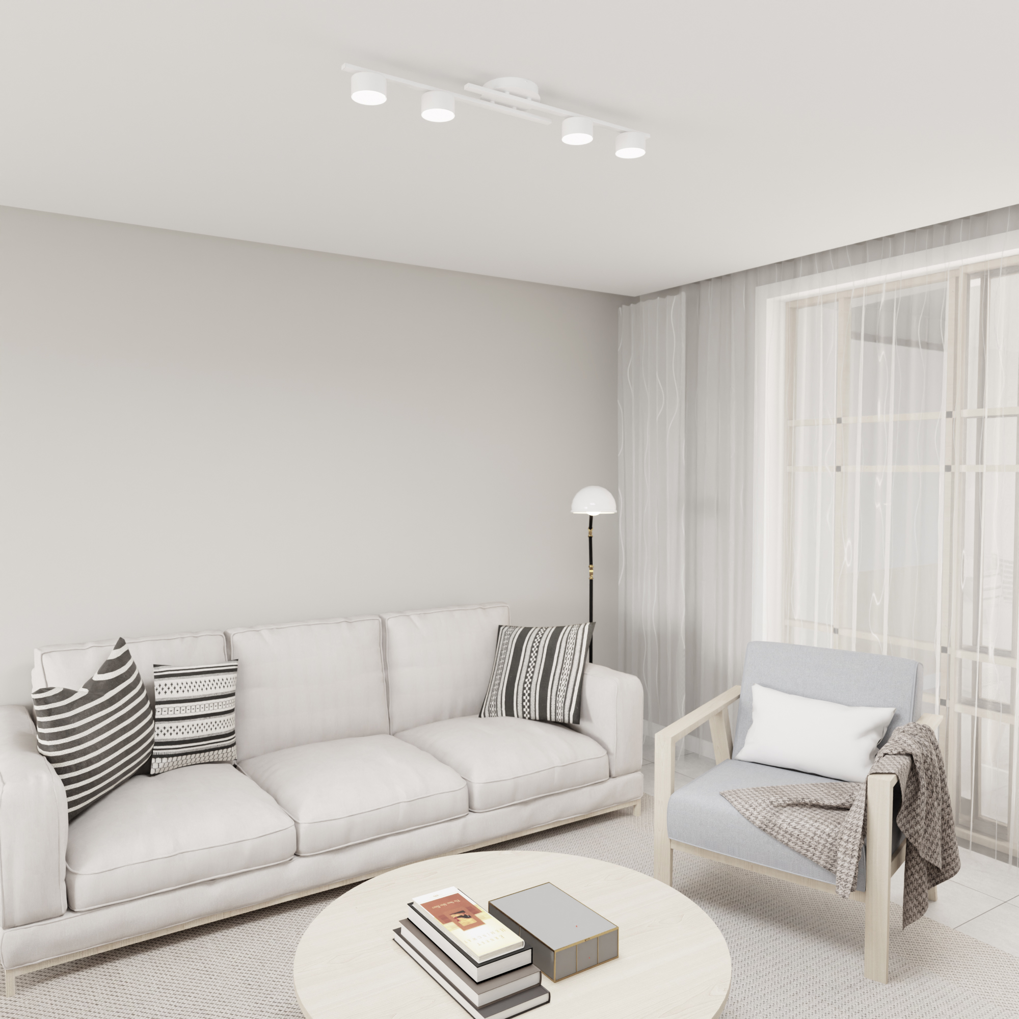 Emibig Fragment lampa podsufitowa 4x12 W biała 1418/4