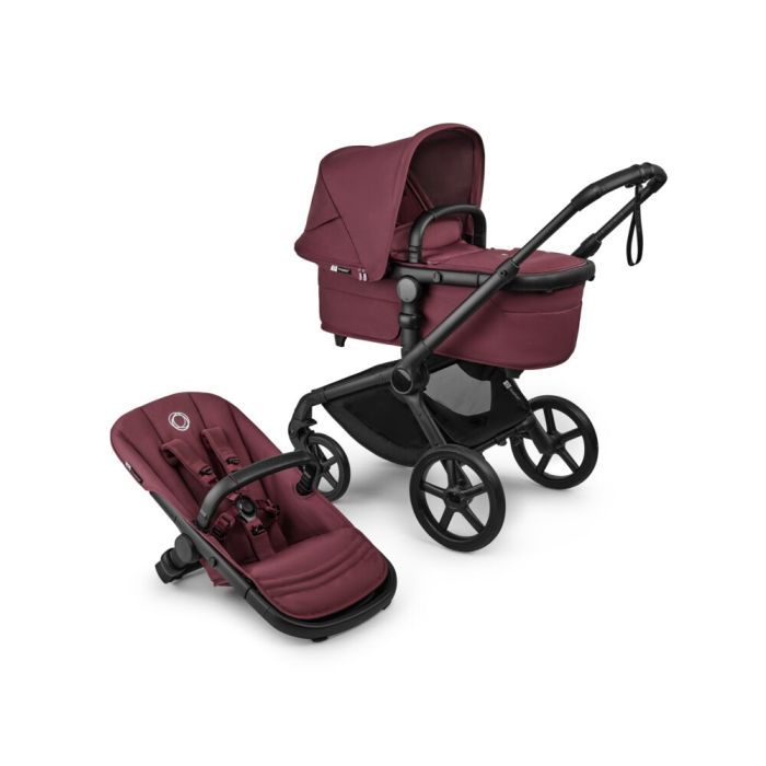Bugaboo Fox 5 Renew - wózek głęboko-spacerowy-Black-Dark Cherry-Dark Cherry