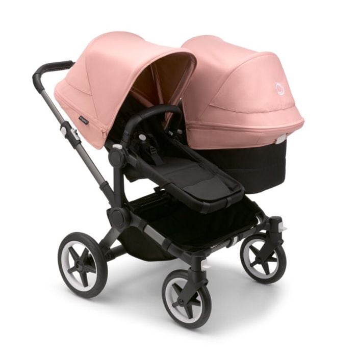 Bugaboo Donkey 5 Duo - wózek głęboko-spacerowy dla dwójki dzieci w różnym wieku -Graphite-Morning Pink-Midnight Black