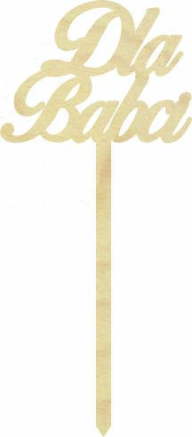 Topper Dla Babci napis drewniany pik dekoracja na tort kwiaty czekoladki prezent na dzień babci