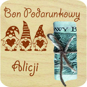 Świąteczny Bon Podarunkowy, drewniana kartka na prezent, pieniadze, banknoty, Imię, napis, słowo, grawer