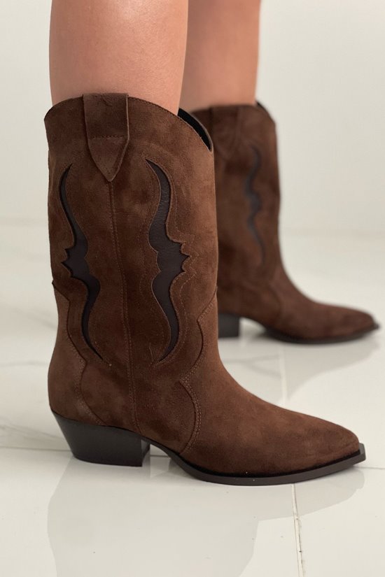 Kozaki damskie 0074 - 7 Brąz