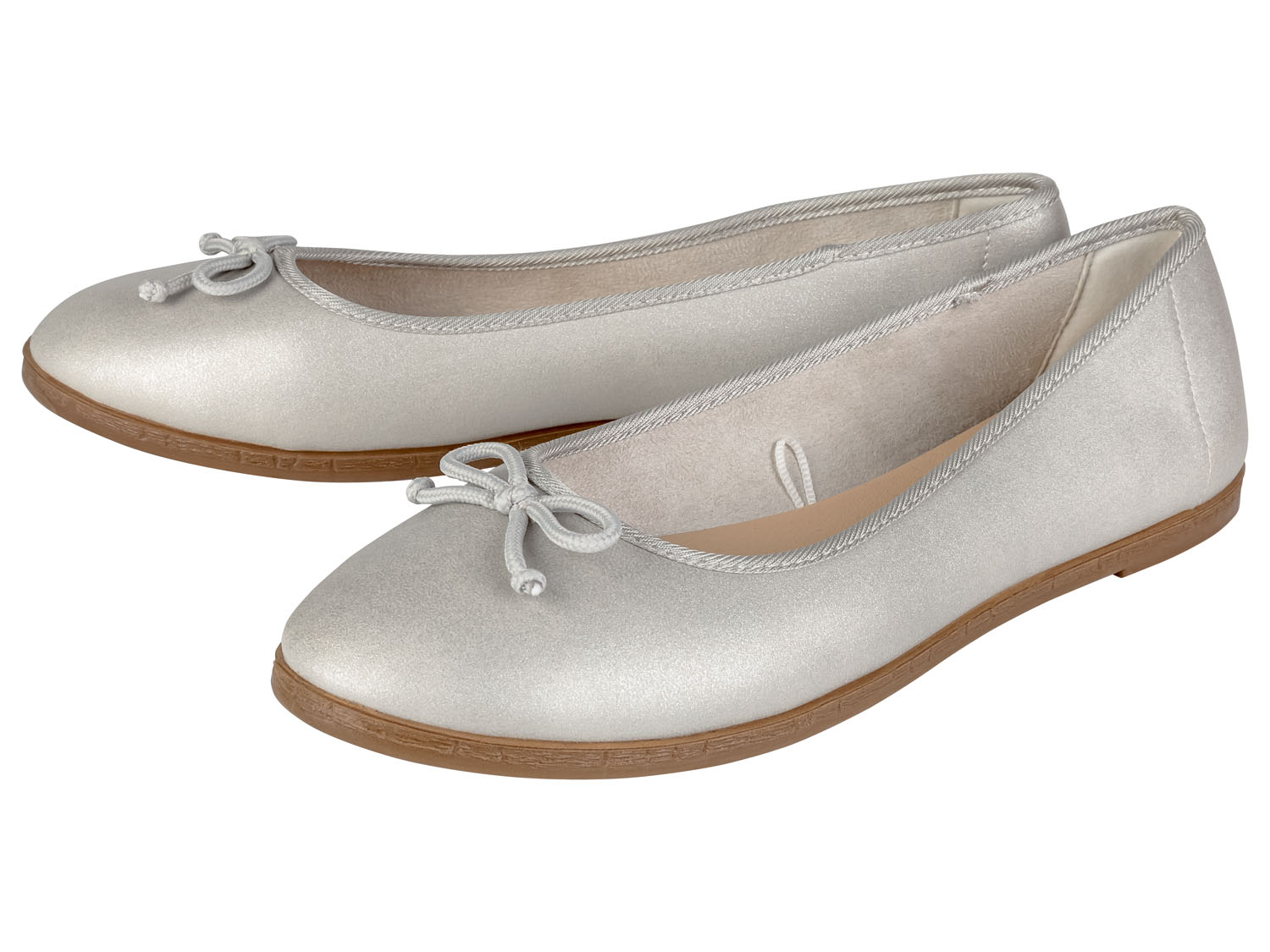 esmara Baleriny damskie z kokardką Srebrny, 37