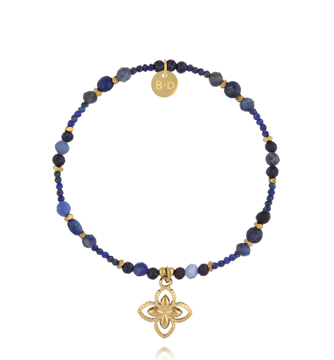 Bransoletka z lapisu lazuli, sodalitu i blue sand - By Dziubeka