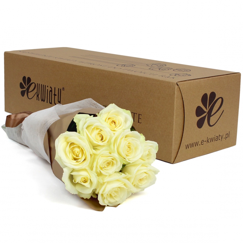 9 kremowych róż - Poczta bukietowa - Kwiaciarnia internetowa - E-Kwiaty