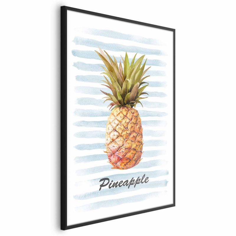 Plakat Artgeist Ananas i paski 21x30 cm z ramą czarną 1 szt