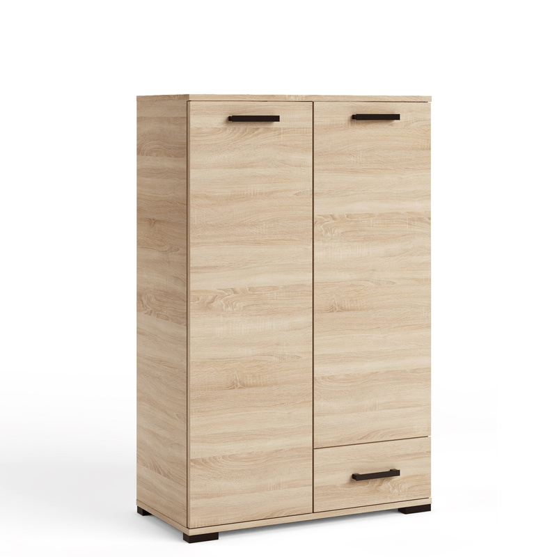 Wysoka komoda 80 cm do salonu z szufladą dwudrzwiowa FIORA dąb sonoma