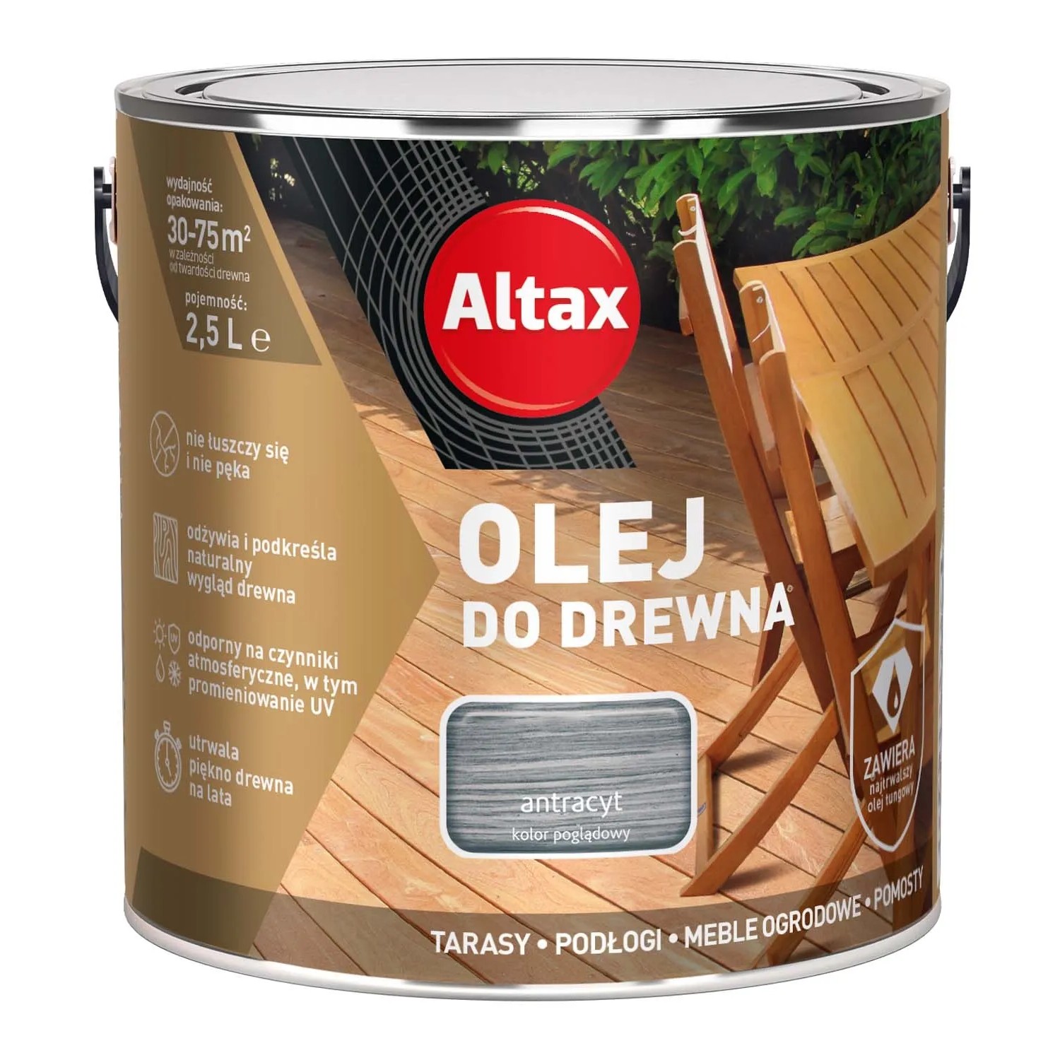 Altax Olej do drewna antracyt 2,5 l