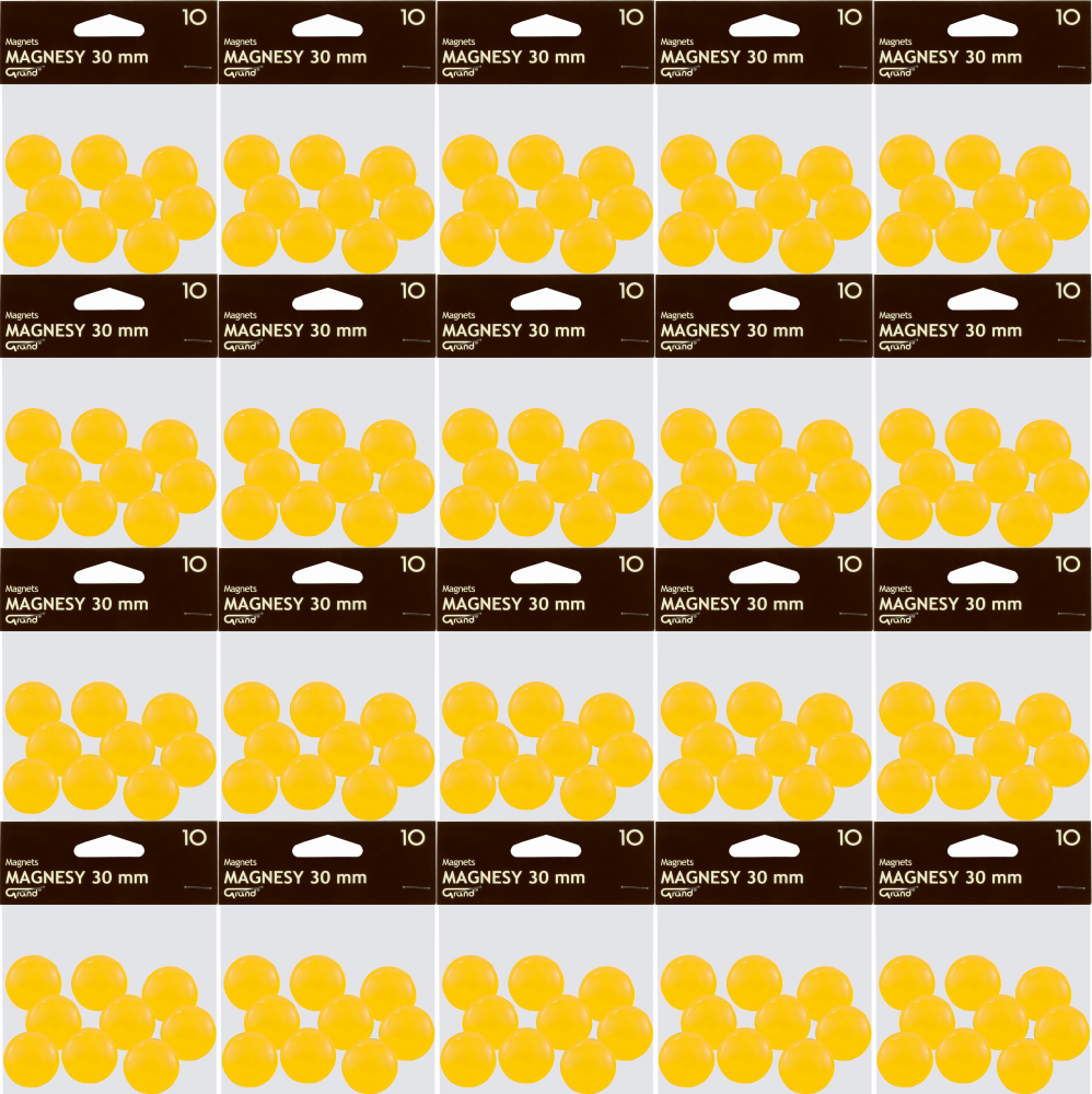 20x Magnesy Grand, 30mm, 10 sztuk, żółty